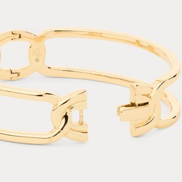 Lauren Ralph Lauren Gold-Plated Logo Hinge Bangle NWT OUT OF STOCK - Picture 2 of 4